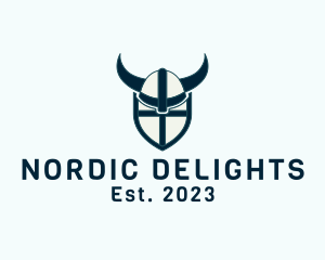 Viking Helmet Shield  logo design