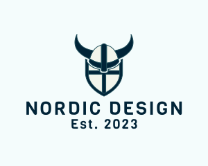 Viking Helmet Shield  logo design