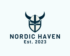 Viking Helmet Shield  logo design