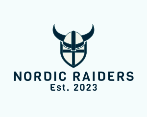 Viking Helmet Shield  logo design