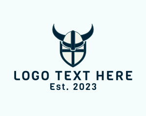 Historic - Viking Helmet Shield logo design