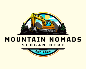 Excavator Mining Quarry logo design