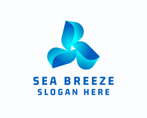 Blue Cooling Propeller logo design