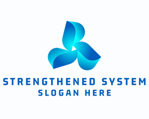 Blue Cooling Propeller logo design