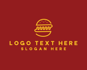 Yellow Monoline Burger Sandwich logo