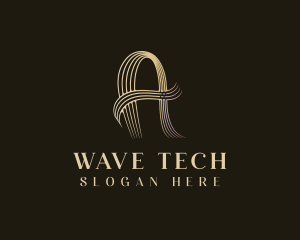 Wavy Line Letter A logo