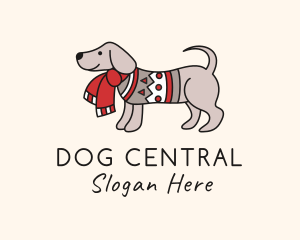 Christmas Sweater Dog logo design