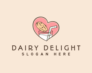 Cookie Milk Snack logo design