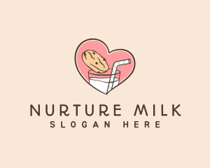 Cookie Milk Snack logo design