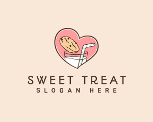 Cookie Milk Snack logo design