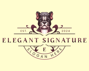 Elegant French Bulldog  logo design