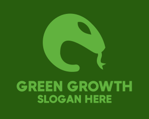 Green Snake Tongue logo design