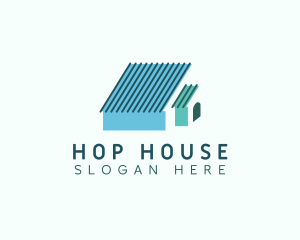 Roof House Construction logo design