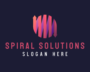 Spiral Business Globe logo design