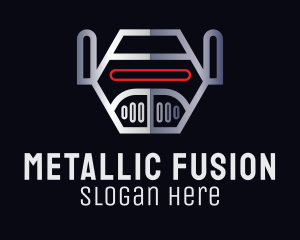 Metallic Robot Head logo