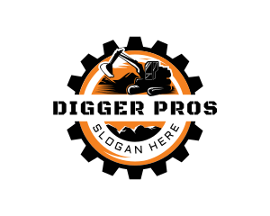 Excavator Machinery Construction logo design