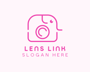 Pink Elephant Camera logo design