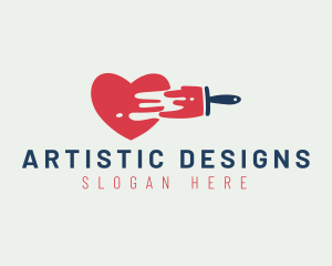 Heart Paint Brush logo design