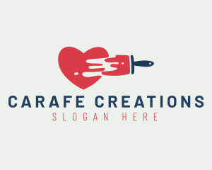 Heart Paint Brush logo design