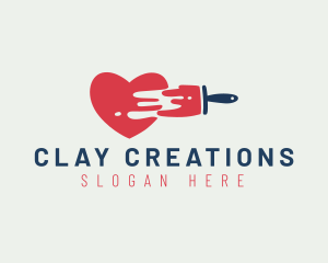 Heart Paint Brush logo design