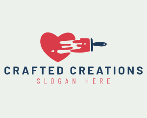 Heart Paint Brush logo design