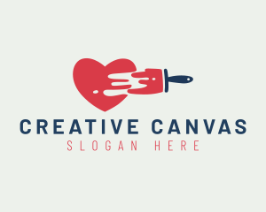 Heart Paint Brush logo design