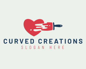 Heart Paint Brush logo design