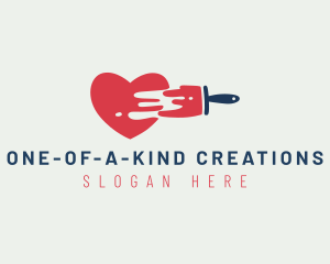 Heart Paint Brush logo design