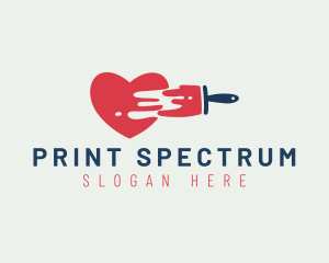 Heart Paint Brush logo design