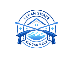 Pressure Wash Home Cleaning logo design