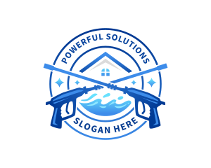 Pressure Wash Home Cleaning logo design