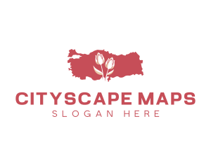 Turkey Tulip Map logo design