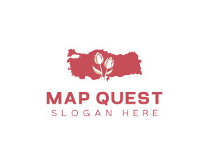 Turkey Tulip Map logo design