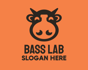 Cow Laboratory Flask logo design