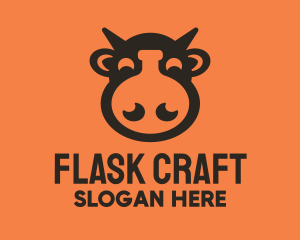 Cow Laboratory Flask logo design