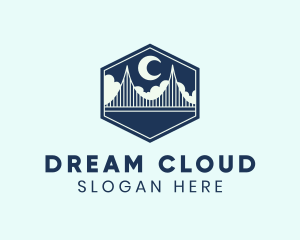 Cloud Moon Bridge logo design