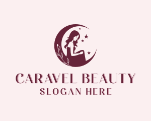 Woman Moon Beauty logo design