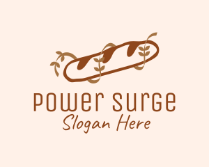 Brown Baguette Bread Logo