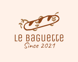 Brown Baguette Bread logo design