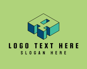 3d - 3D Pixel Letter R logo design
