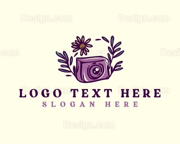 Camera Plant Photography Logo