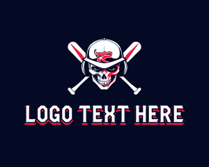 Skull Baseball Sports logo