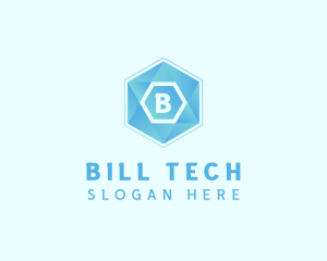 Geometric Tech Hexagon  logo design