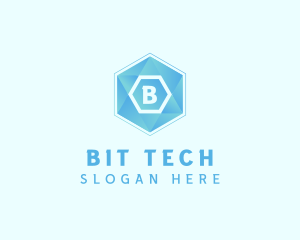 Geometric Tech Hexagon  logo design