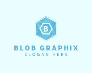 Geometric Tech Hexagon  logo design