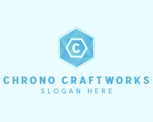 Geometric Tech Hexagon  logo design