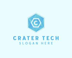 Geometric Tech Hexagon  logo design