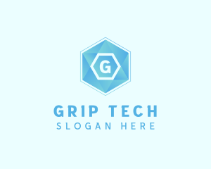 Geometric Tech Hexagon  logo design