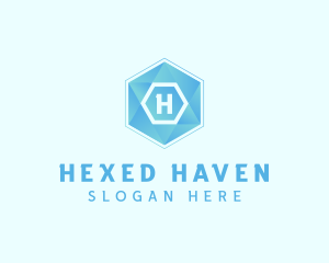 Geometric Tech Hexagon  logo design