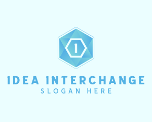 Geometric Tech Hexagon  logo design